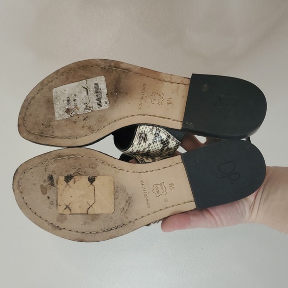 Donald J Pliner Lacy SP Animal Printed Sandals Size 8 Ankle Strap Stud Details - Picture 9 of 12